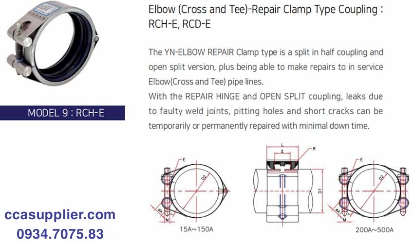 dimension repair clamp elbow cros tee pipe